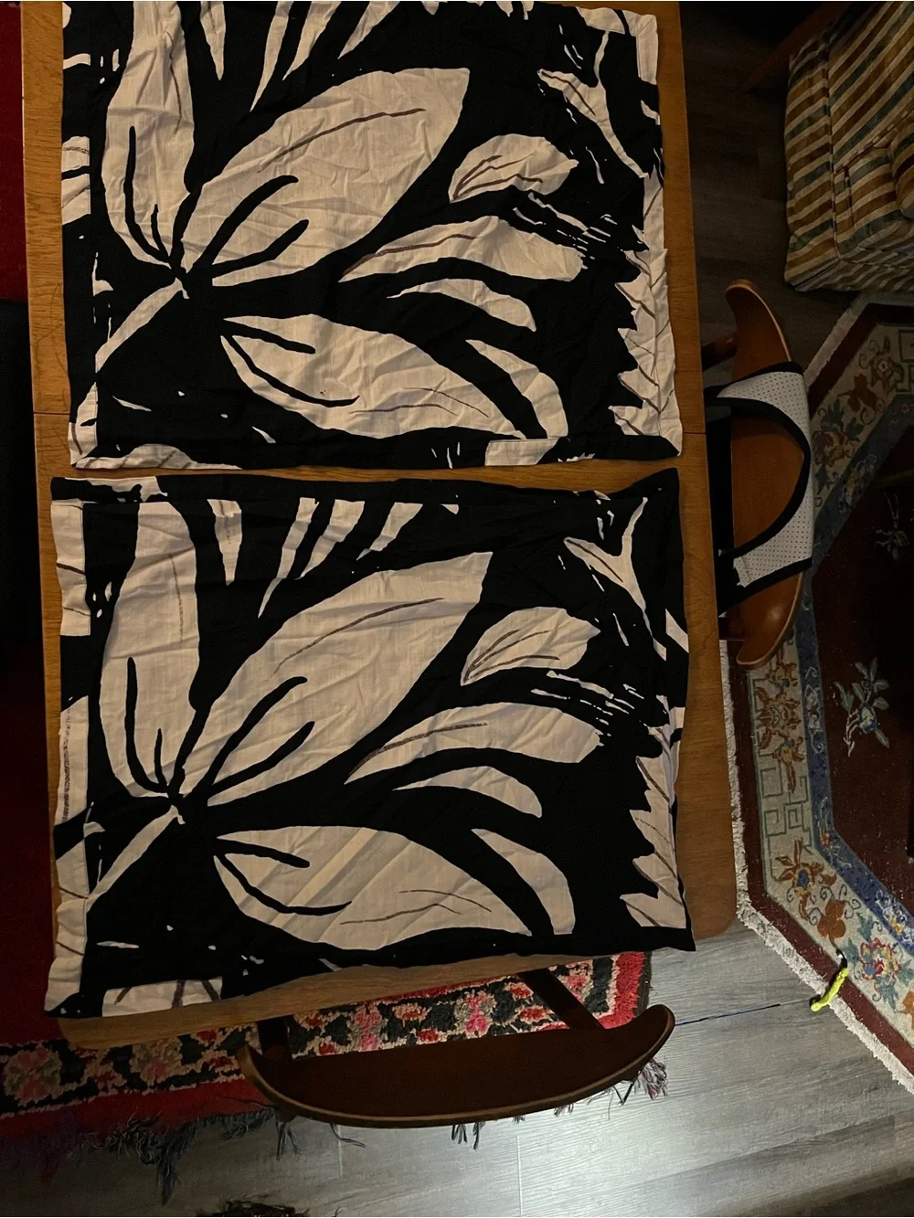 Anthropologie Black and White Abstract Animal Sham Pillow Set